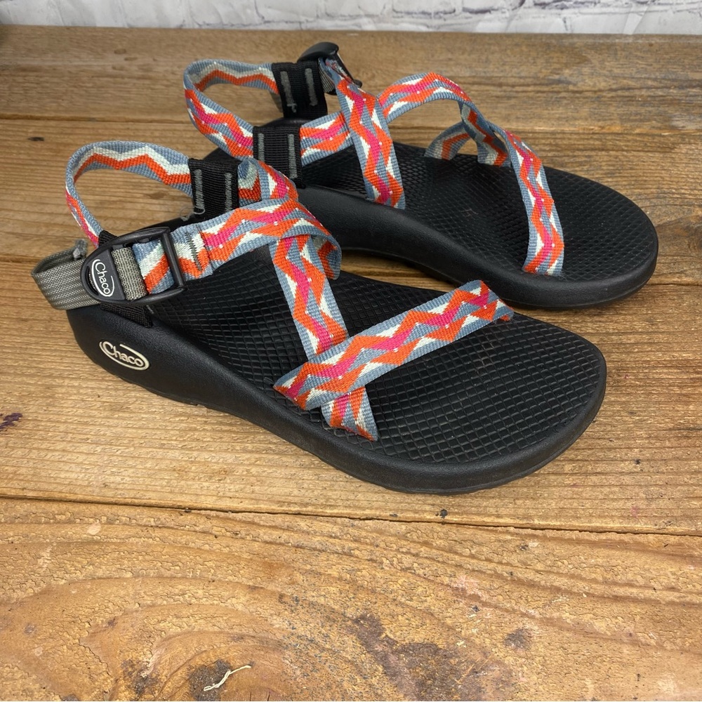 Chaco Z Cloud Orange Gray Sandals Womens 6